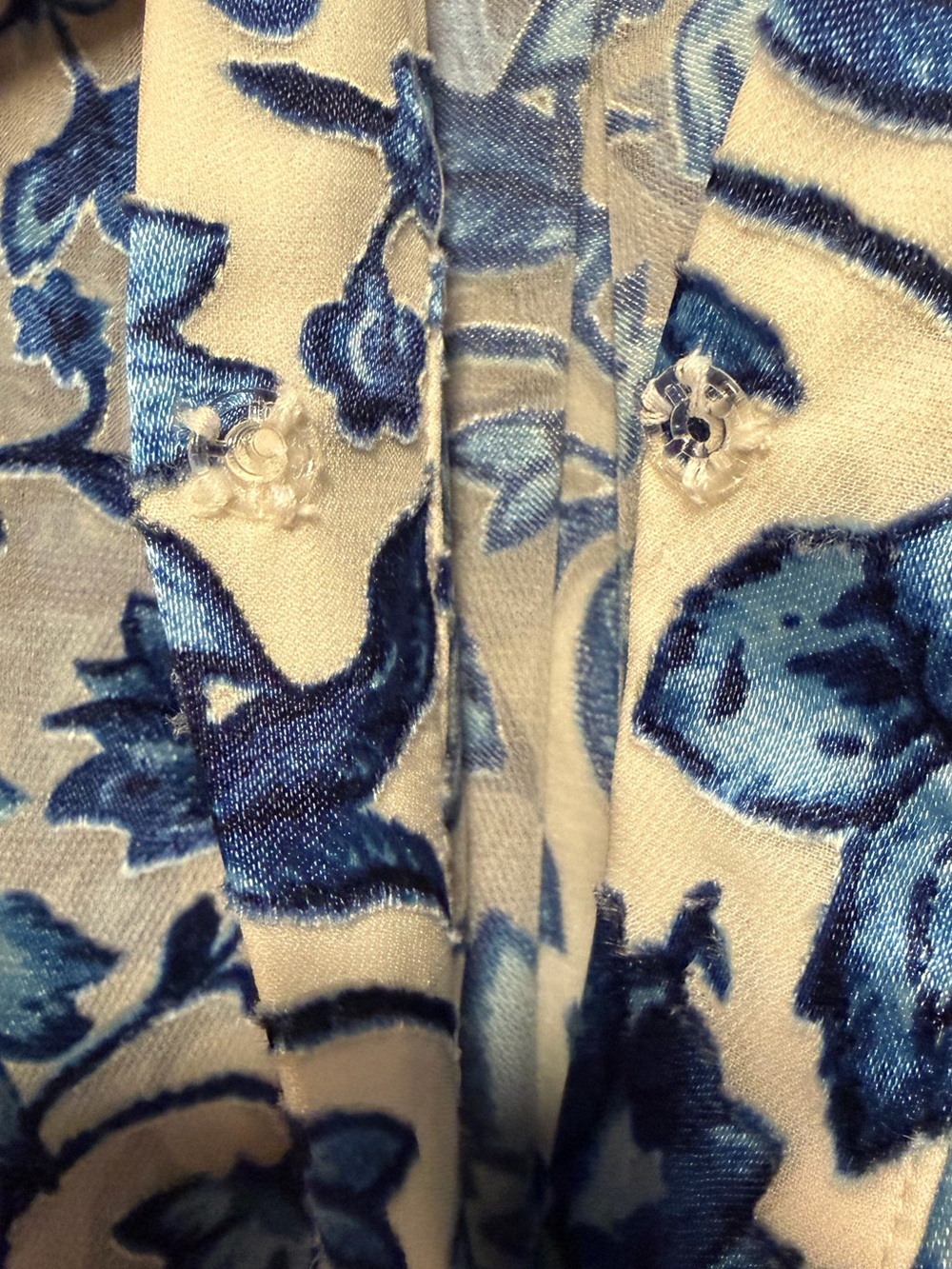 Alice + Olivia “Sheila” Floral Henley Top in Azulejos Print - Picture 10 of 12
